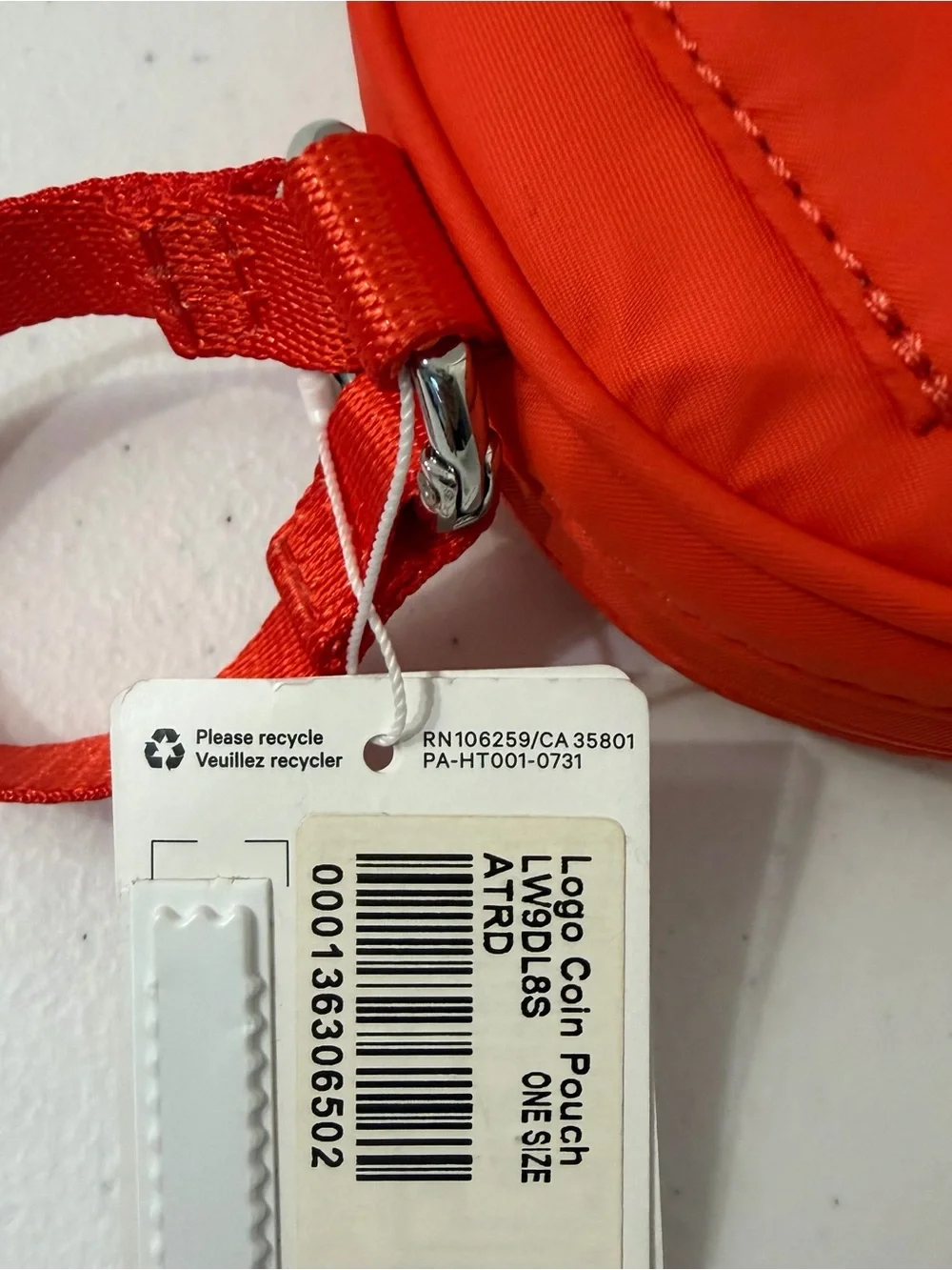 lululemon athletica Bright Red Round Zip Pouch with Carry Loop